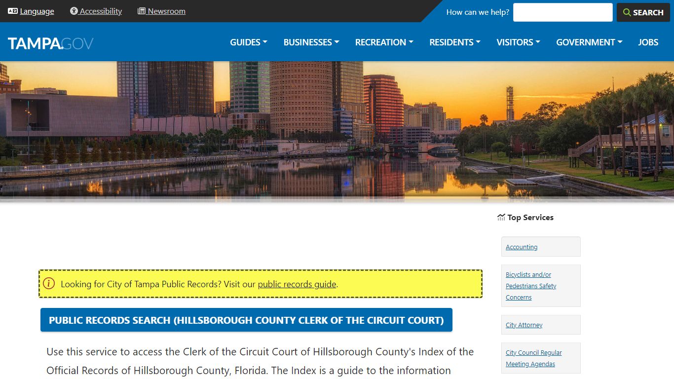 Public Records Search (Hillsborough County Clerk of the Circuit Court ...